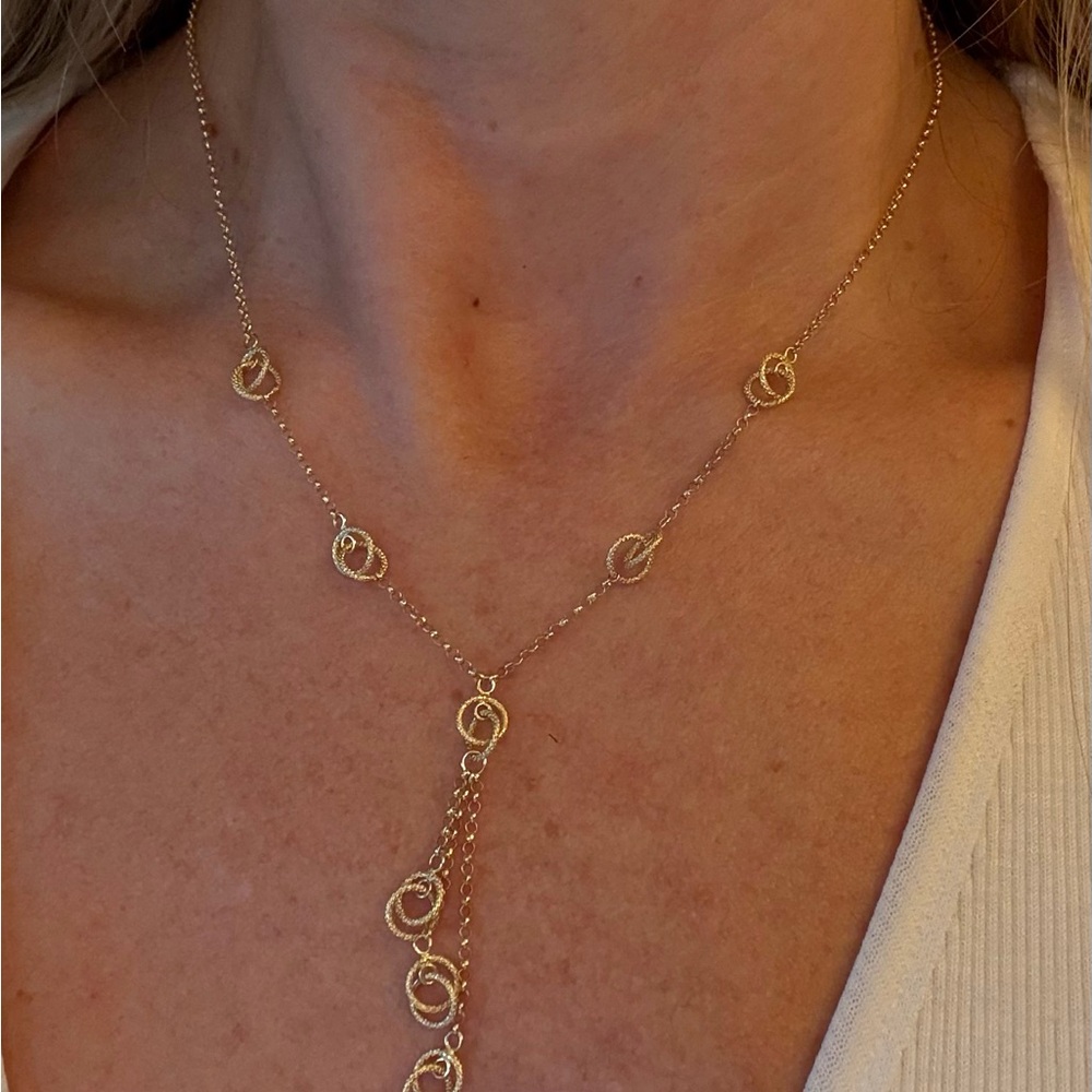 Lariat Style 14Kt Gold Necklace